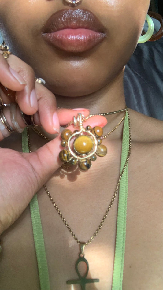1pc Tigerseye Pendant Necklace