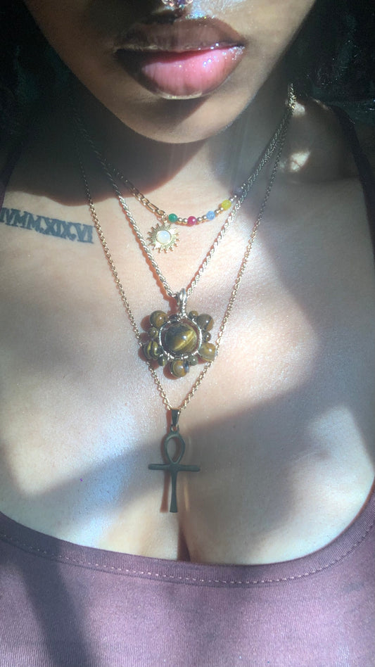 1pc Tigerseye Pendant Necklace